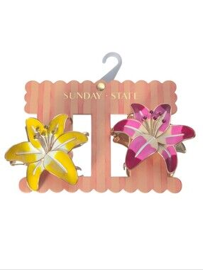 Sunday State Lilly Metal Hair Claw Clips Crystal Embellished